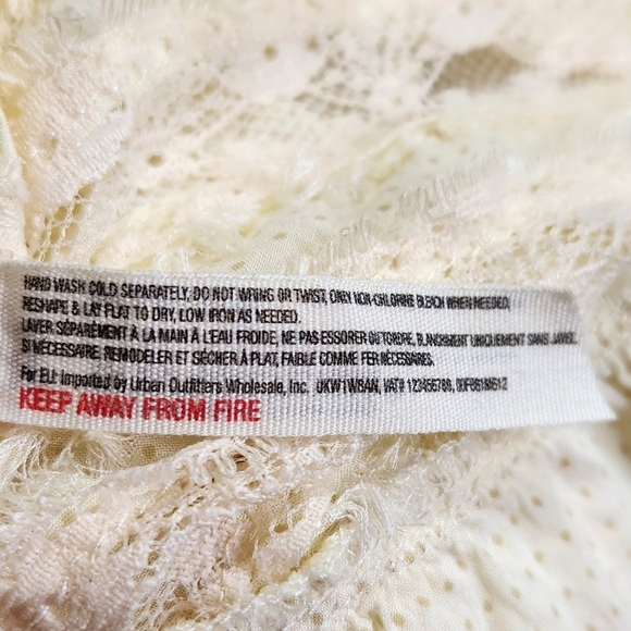 Intimately Free People Voile Lace Trapeze Tunic Slip Mini Dress Sz Small Yellow - Picture 12 of 12